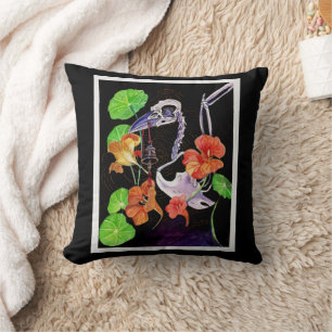 Cojín Decorativo Mapas de memoria Vibes de otoño Raven esqueleto Po