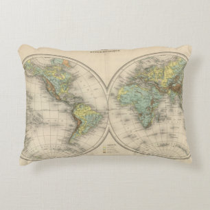 Cojín Decorativo Mapas hipsométricos del mundo