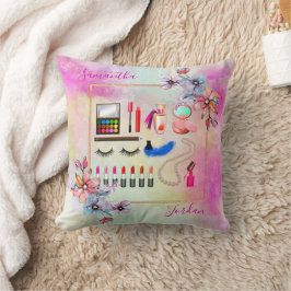 Cojín Decorativo Maquillaje de flores personalizadas para adolescen