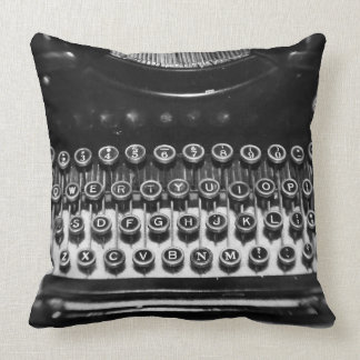 Cojín Decorativo Máquina de escribir blanco y negro