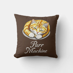 Cojín Decorativo Máquina de ronroneo, adorable gato ginger dormido 