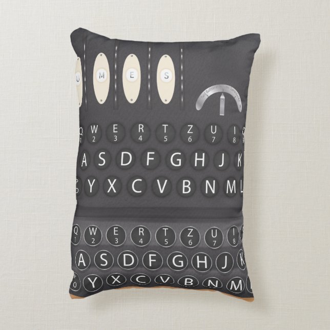 Cojín Decorativo Máquina Enigma (Atrás (Vertical))