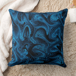 Cojín Decorativo Mar Serpent Blue Waves Arte Fractal