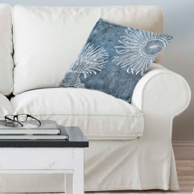 Cojín Decorativo Mar Urchin acuarela Océano marina azul blanco (Subido por el creador)