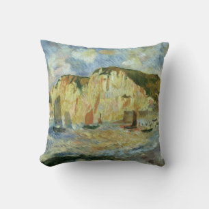 Cojín Decorativo Mar y Acantilados de Pierre Renoir, Arte Antiguo F