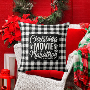 Cojín Decorativo Maratón de películas de Navidades de impresión de