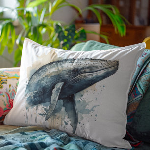 Cojín Decorativo Maravilla de ballena acuarela