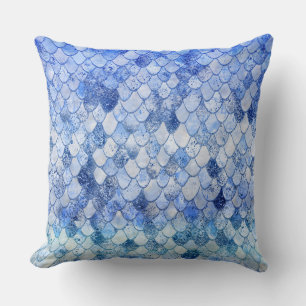 Cojín Decorativo Maravillosa acuarela Océano Purpurina azul Escales