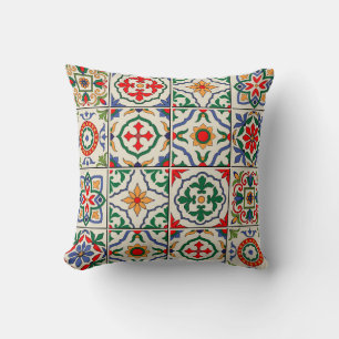 Cojín Decorativo Maravilloso patrón impecable blanco colorido marro