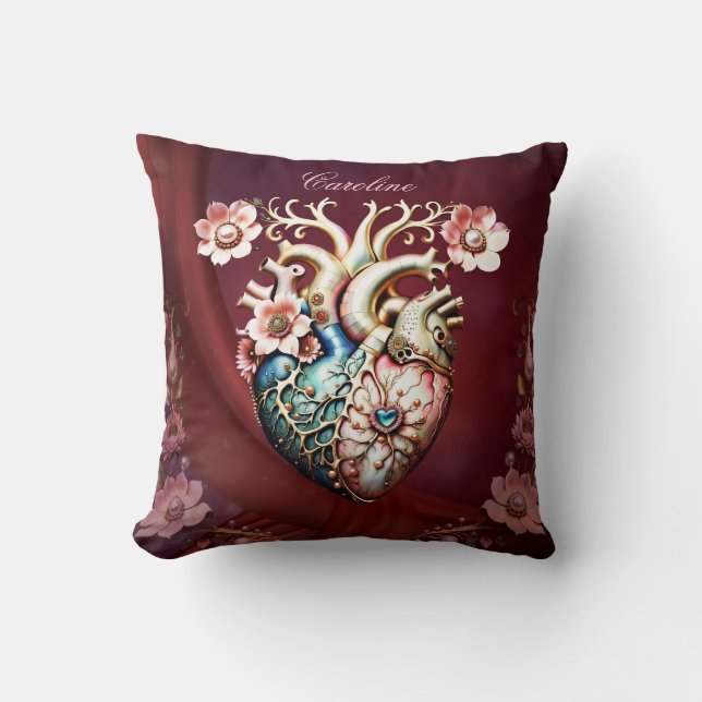 Cojín Decorativo Maravilloso y elegante corazón noble. (Anverso)