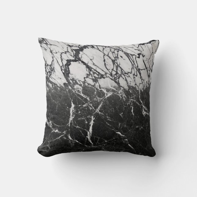 Cojín Decorativo Marble blanco y negro moderno moda de vidrio (Anverso)