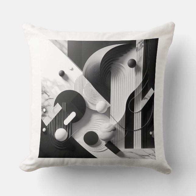 Cojín Decorativo Marble Echoes of Silent Geometry (Anverso)