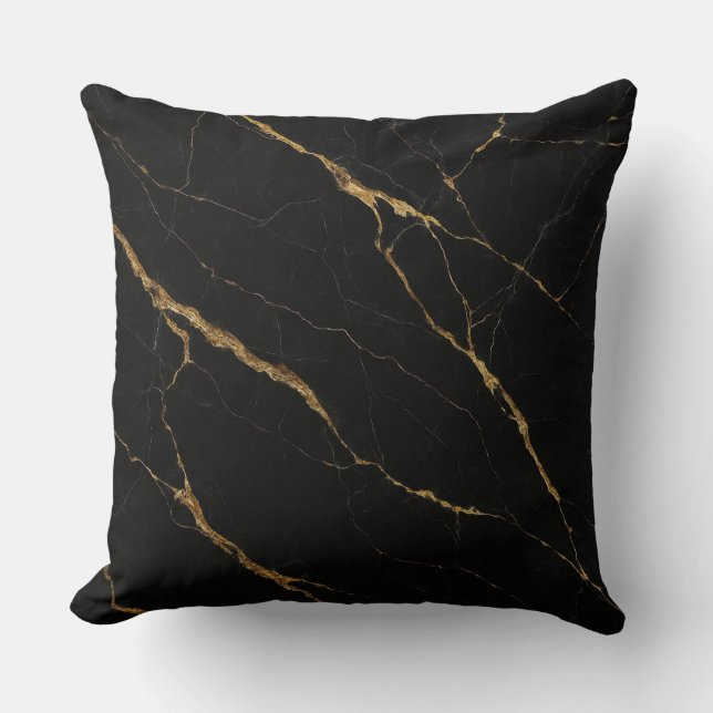 Cojín Decorativo Marble negro de lujo (Anverso)