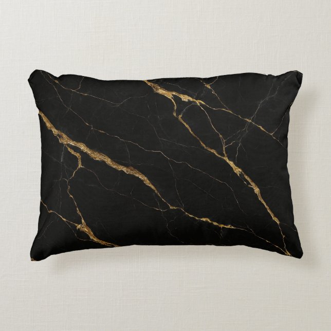 Cojín Decorativo Marble negro de lujo (Anverso)