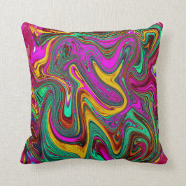 Cojín Decorativo Marbled Hot Pink and Sea Foam Green Abstract Art