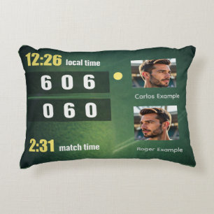 Cojín Decorativo Marcador de Partido de Tenis Personalizado