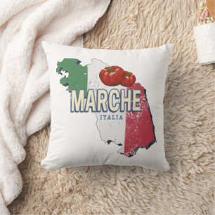 Cojín Decorativo Marcha Italia Retro Región Mapa de recuerdo de cos