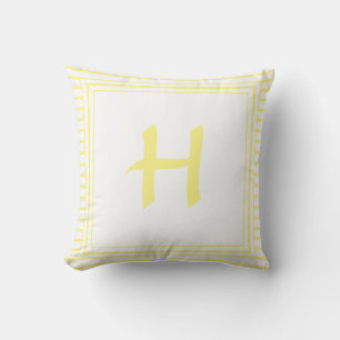 Cojín Decorativo Marco amarillo Monograma Letra Stripes Cushira