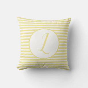 Cojín Decorativo Marco amarillo Monograma Letra Stripes Cushira