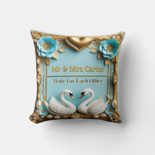 Cojín Decorativo Marco de Boda de Cisne para Decoración de Boda de 