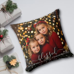 Cojín Decorativo Marco de Brillo Bendito con Nombres Navidad