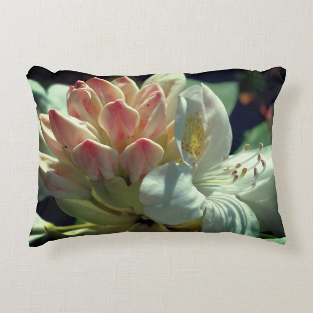 Cojín Decorativo Marco de flor Azalea blanco Añadir la foto (Anverso)