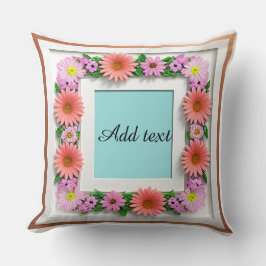 Cojín Decorativo Marco de Flor Decorativa