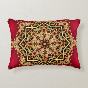 Cojín Decorativo Marco de fondo de ilustracion con perla y oro(