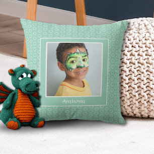Cojín Decorativo Marco de Foto Verde Personalizado