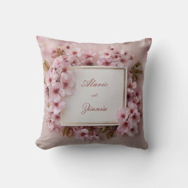 Cojín Decorativo Marco de Oro de Flor de Cerezo Exuberante Jardín R