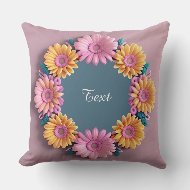 Cojín Decorativo Marco decorativo de flor (Anverso)