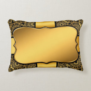 Cojín Decorativo Marco dorado de imagen de fondo