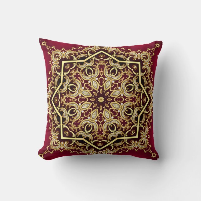 Cojín Decorativo Marco elegante: perla y oro. (Anverso)
