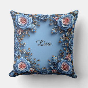 Cojín Decorativo Marco Floral Elegante