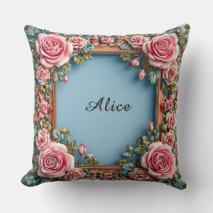 Cojín Decorativo Marco Floral Elegante
