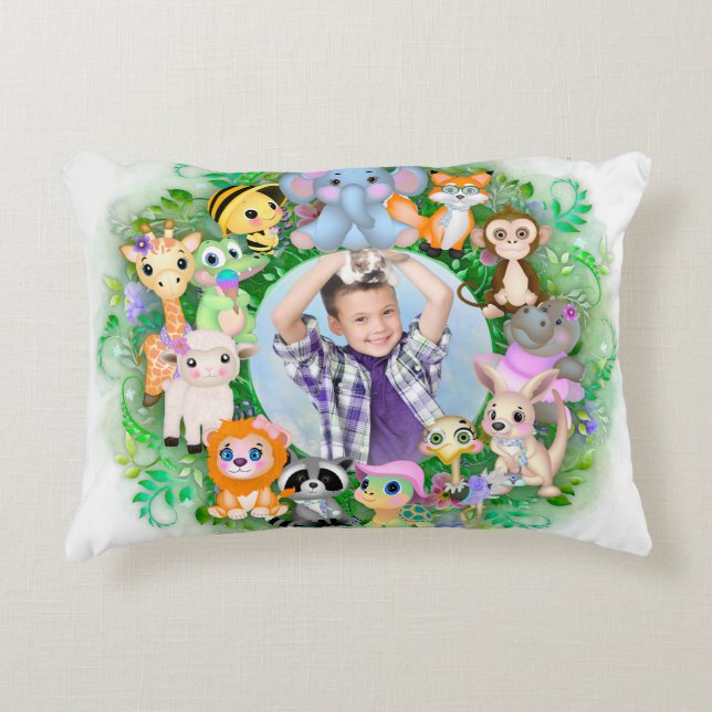 Cojín Decorativo Marco fotográfico de animales curados (Anverso)