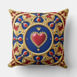 Cojín Decorativo Marco lujoso del corazón dorado