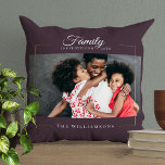 Cojín Decorativo Marco moderno | Familia es TODO Oro de foto<br><div class="desc">¡Hola, campeones de la familia! Eleva tu decoración de casa con nuestra almohada Zazzle, con una tipografía moderna elegante "Family is EVERYTHING" con un impresionante marco dorado sobre rojo marrón oscuro. Esta almohada es la manera perfecta de mostrar tu amor por tu familia con estilo. Con un diseño sofisticado y...</div>