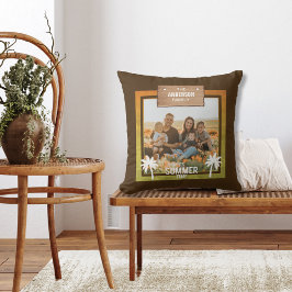 Cojín Decorativo Marco tropical fotográfico de verano árboles de pa