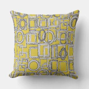 Cojín Decorativo marcos de imagen de amarillo abundante