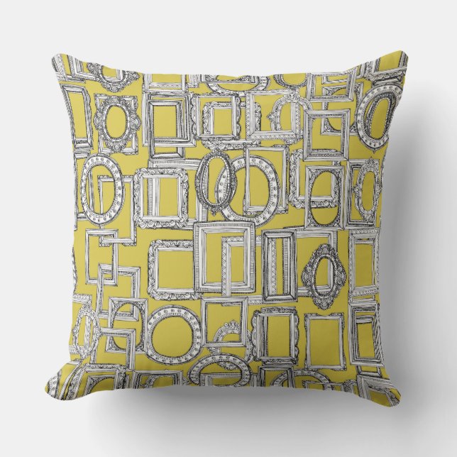 Cojín Decorativo marcos de imagen de amarillo abundante (Anverso)