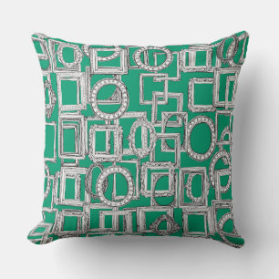 Cojín Decorativo marcos de imagen de color verde