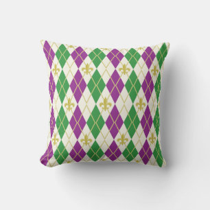 Cojín Decorativo Mardi Gras Argyle Pillow