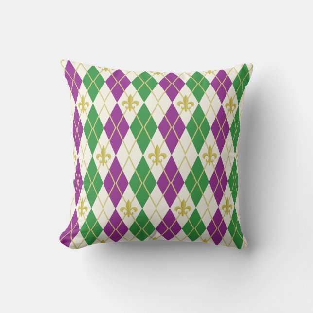 Cojín Decorativo Mardi Gras Argyle Pillow (Anverso)