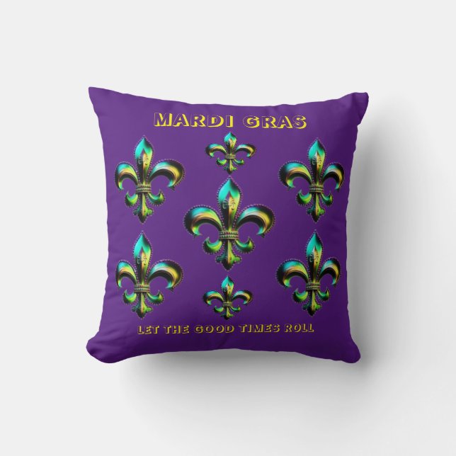 Cojín Decorativo Mardi Gras Fleur De Lis (Anverso)