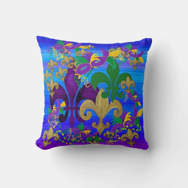Cojín Decorativo Mardi Gras Fleur de lis pillow (Anverso)