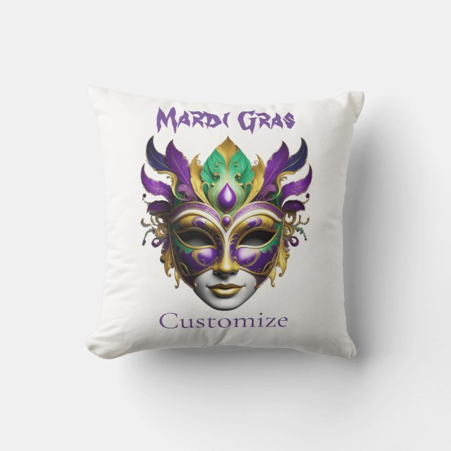 Cojín Decorativo Mardi Gras Mask Thunder_Cove (Anverso)