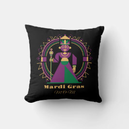 Cojín Decorativo Mardi Gras Mom 2026 Queen