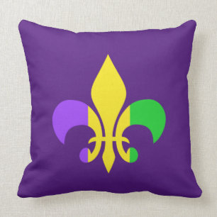 Cojín Decorativo Mardi Gras Nueva Orleans Louisiana Fleur-de-Lis