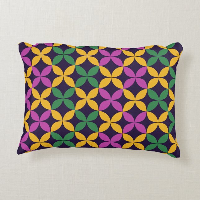 Cojín Decorativo Mardi Gras Siete Círculos (Reverso)